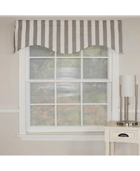 Rlf Home Awning Style Stripe Design 3" Rod Pocket Valance, 50" x 17"