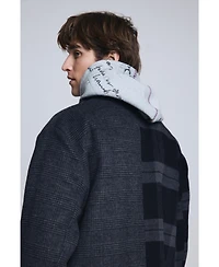 Desigual Men's Checkered bimaterial coat