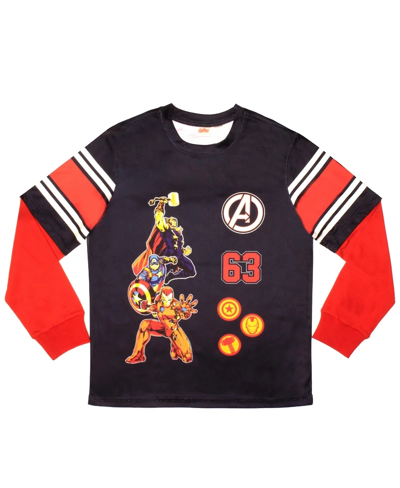 Avengers Boys 2-Piece Long Sleeve Active Mesh T-Shirt and Pants Set