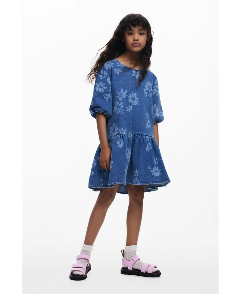 Desigual Girls Girls's Denim dress with flowers