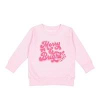 Sweet Wink Baby Girls Merry and Bright Patch Christmas Sweatshirt