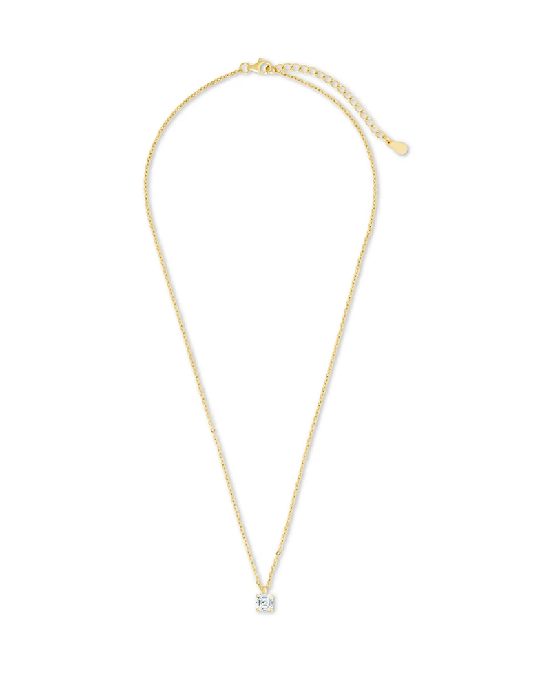 Sterling Forever Asscher Prong Set Pendant