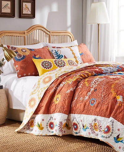 Greenland Home Fashions Topanga Bohemian Floral 5-Pc. Quilt Set, King