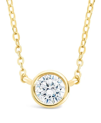 Sterling Forever Round Bezel Set Pendant
