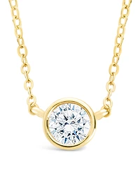 Sterling Forever Round Bezel Set Pendant