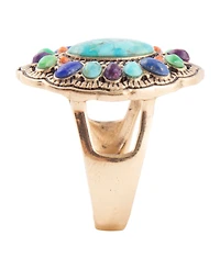 Barse Concho Colorful Golden Statement Ring