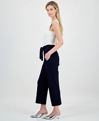 Bar Iii Women's Compression Tie Front Capris Pants, Created for Macy's