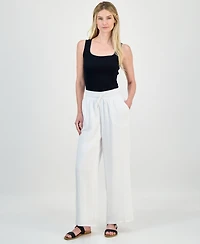 Jm Collection Women's Wide Leg Cotton Gauze Pants, Created for Macy's