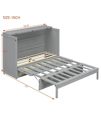 Streamdale Furniture Full Murphy Bed with Large Drawers, Gray