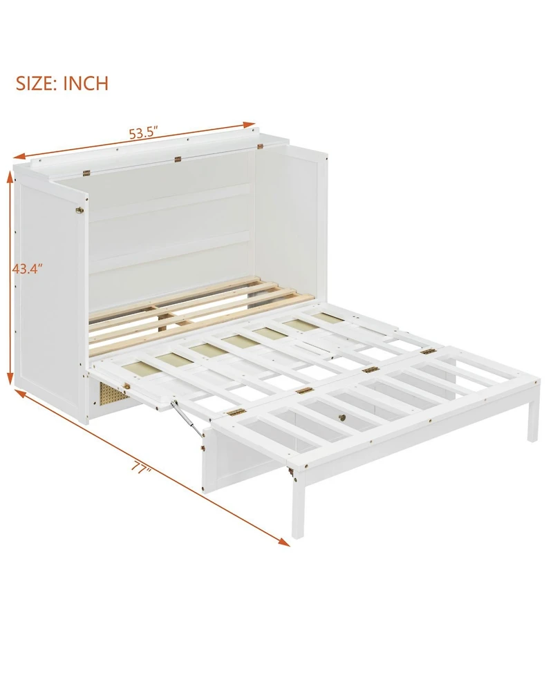 Streamdale Furniture Full Murphy Bed with Large Drawers, Gray