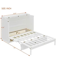 Streamdale Furniture Full Murphy Bed with Large Drawers, Gray