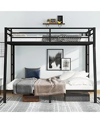 Streamdale Furniture Metal Full Xl over Queen Bunk Bed for Teens/Adults - Space-Saving, Noise Reduced