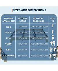 gaomon King Platform Bed Frame with Underbed Storage 10.24" Clearance Wood & Metal Slats No Headboard No Box Spring Gold