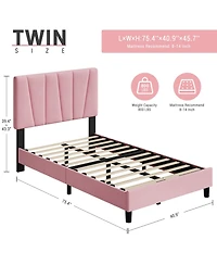 gaomon Twin Size Bed Frame with Headboard Adjustable