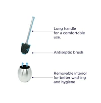 Cameo Stainless-Steel Holder, Fingerprint-Proof, Rust Resistant Toilet Bowl Cleaning Brush