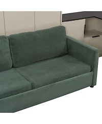 Streamdale Queen Wall Murphy Bed w/Hydraulic Storage, Sofa, Shelves, Drawers, Led/Usb