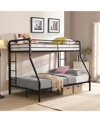 Streamdale furniture twin over full metal bunk bed with storage, no box spring needed, easy assembly, durable and space-saving.
