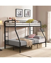 Streamdale furniture twin over full metal bunk bed with storage, no box spring needed, easy assembly, durable and space-saving.