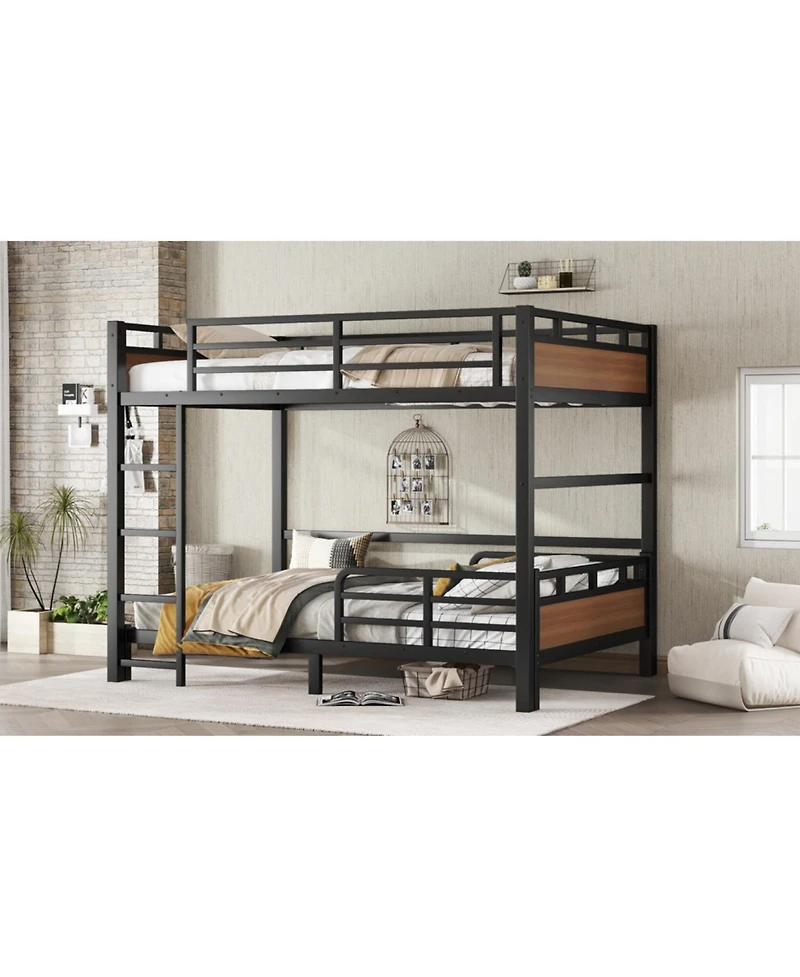Streamdale Furniture Full over Full Metal Bunk Bed, Separable