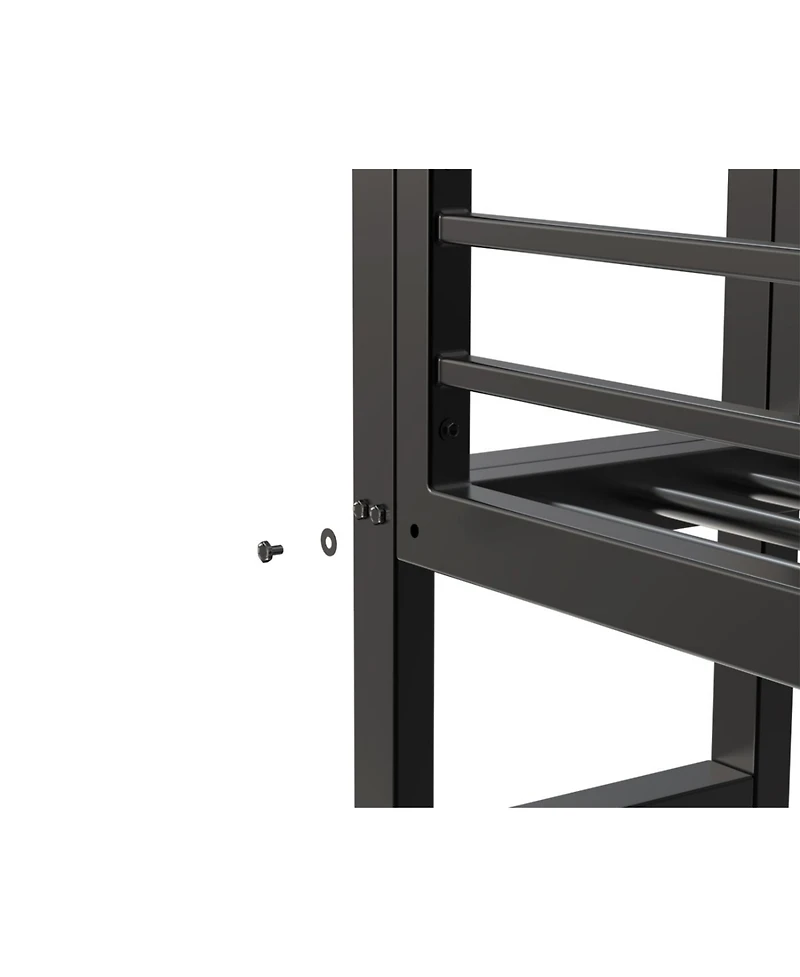 Streamdale Furniture Loft Bed with Desk, Metal Twin Size Loft Bed Frame, Black Bedroom Bed Frame