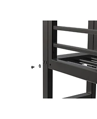 Streamdale Furniture Loft Bed with Desk, Metal Twin Size Loft Bed Frame, Black Bedroom Bed Frame