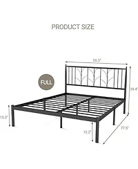 Gaomon Metal Bed Frame, Full Platform Bed with Modern Style Headboard and Mattress Foundation with Spacious Underbed Storage