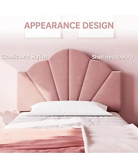 Gaomon Twin Xl Velvet Platform Bed – Upholstered Adjustable Headboard, Wooden Slats, Heavy Duty, Easy Assembly