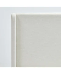 Streamdale Caron Textured Ivory Canvas Chenille Wingback Bed - Queen, Easy Assembly