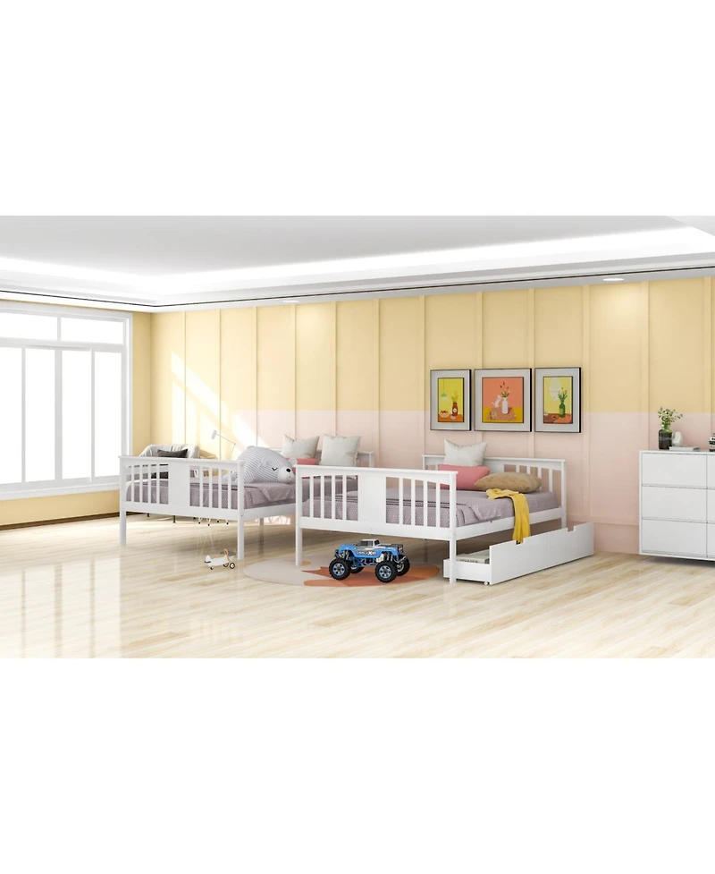 Streamdale Furniture + Full Over Wood Drawers & Ladder Bunk Bed