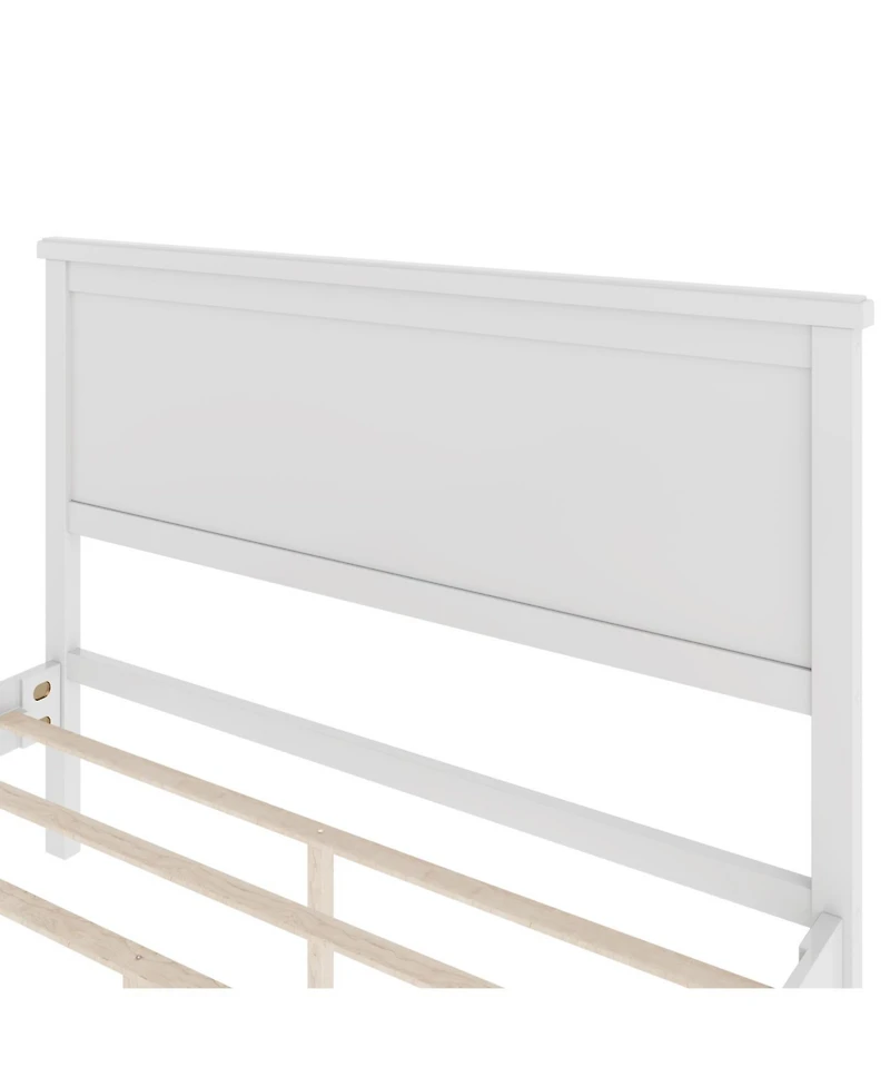 Streamdale Furniture Mid-Century Platform Bed with Headboard and Slat Support, Full