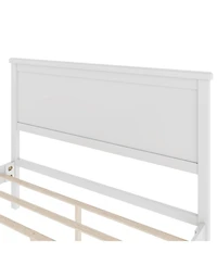 Streamdale Furniture Mid-Century Platform Bed with Headboard and Slat Support, Full