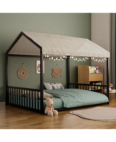 Streamdale Furniture Metal Montessori Design, Safety Rails, Low-to-Ground Frame Bed
