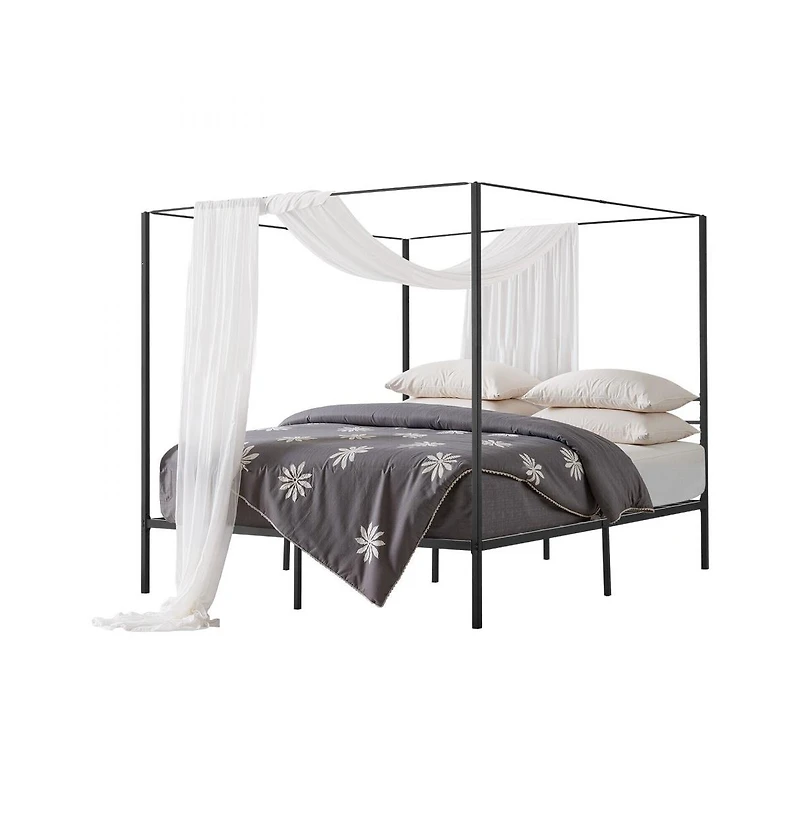 Slickblue Four Poster Metal Canopy Bed Frame for Modern Bedroom