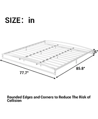 gaomon King Size 6 Inch Metal Platform Bed Frame Heavy Duty Strong Slat Support Underbed Storage