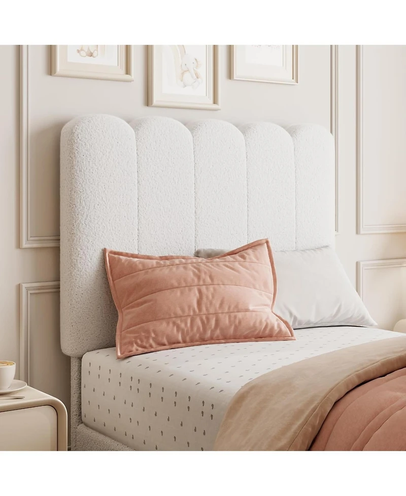 gaomon Twin Size Bed Frame with Storage Drawer Boucle Upholstered Platform Bed Headboard