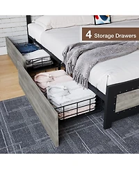 Gaomon King Size Metal Bed Frame Space-Saving Feature