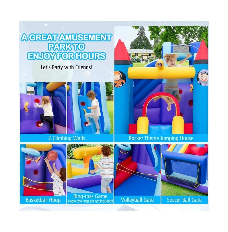 Hongge Rocket Inflatable Water Slide Park with 950W Blower