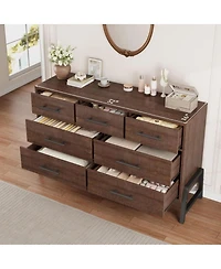 gaomon 7-Drawer Modern Freestanding Dresser, 52 Inch Wide Wood Chest, Closet Storage for Bedroom, Living Room, Entryway