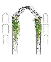 Gymax 99'' Tall Garden Arch Arbor Trellis w/6 Combination Ways & 2 Installation Methods