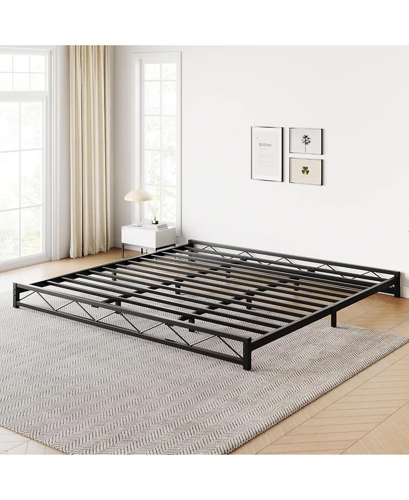 gaomon 6-Inch Metal Platform Bed Frame,Steel Slat Support,Heavy Duty Noise-Free Platform,No Box Spring Required,Easy Assembly
