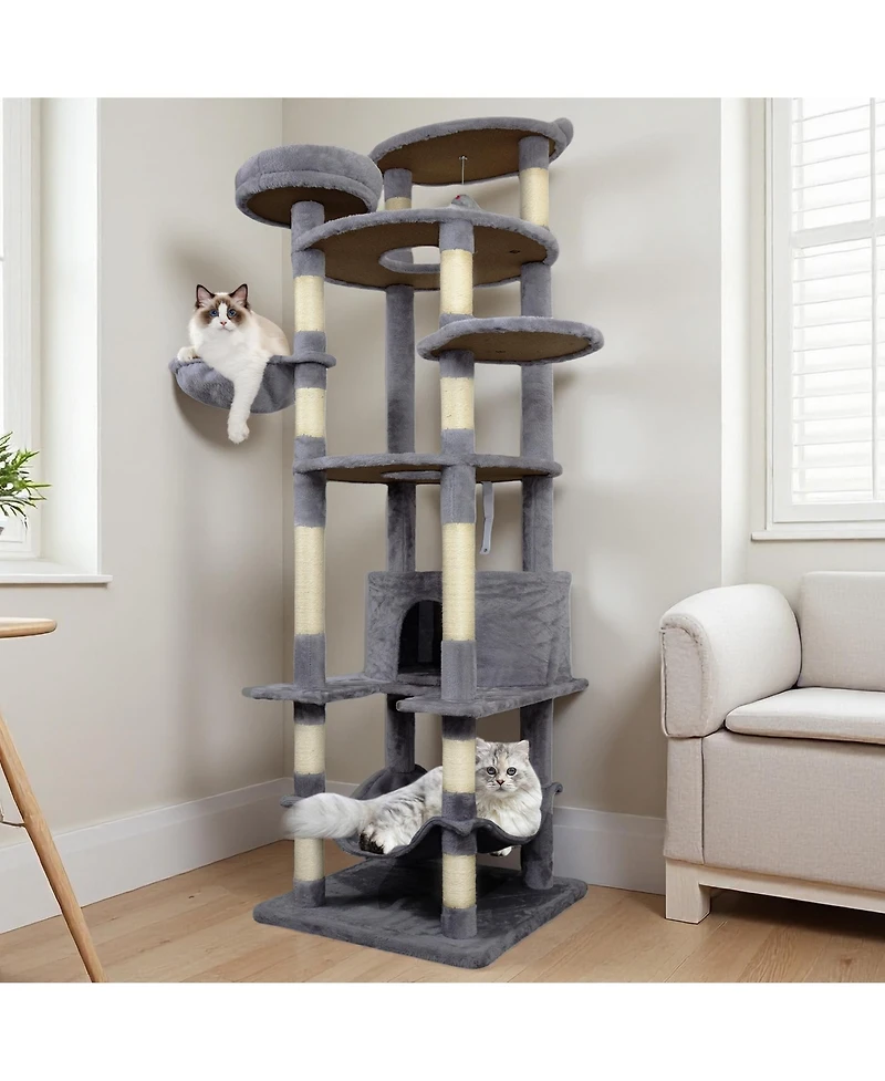Zeus & Ruta 78.8" Dark Gray Cat Tree