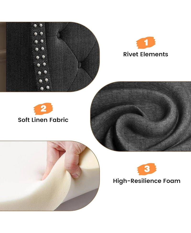 gaomon Queen Bed Frame with 4 Storage Drawers, Wingback Headboard