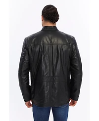 Furniq Uk Men's Utility Leather Jacket