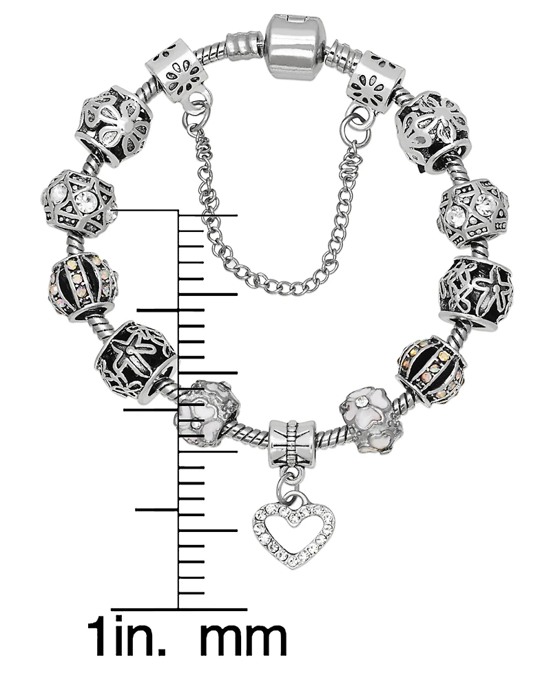 Macy's Heart Crystal Stone Charm Bracelet
