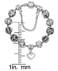 Macy's Heart Crystal Stone Charm Bracelet