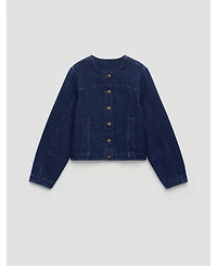 Hush Women's Collarless Lurex Denim Jacket