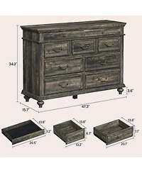 Gaomon 9-Drawer Farmhouse Dresser, Modern Wood Chest, Rustic Handles, Jewelry Storage, Organizer for Bedroom, Living Room