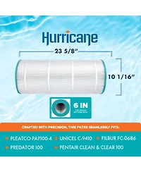 Hurricane HF9410-01 Advanced Pool and Spa Filter Cartridge Replacement, White