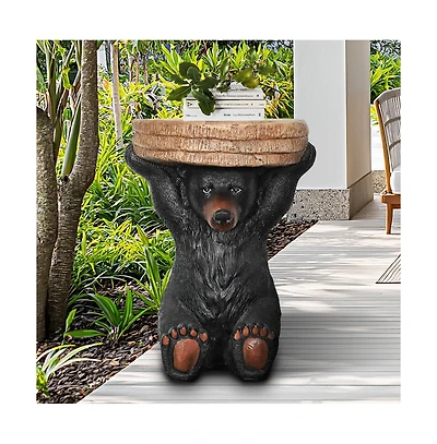 Sunjet 20.8" H Black Bear Side Table
