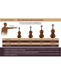 Yescom Beginner Violin Full Size 4/4 Solid Wood Full Set with Carry Case Mute Bow Shoulder Rest for Student Adults Starter Beautiful Butterfly